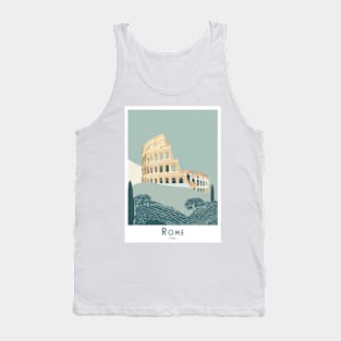 Vintage Italy Rome Colosseum Travel Poster" Tank Top